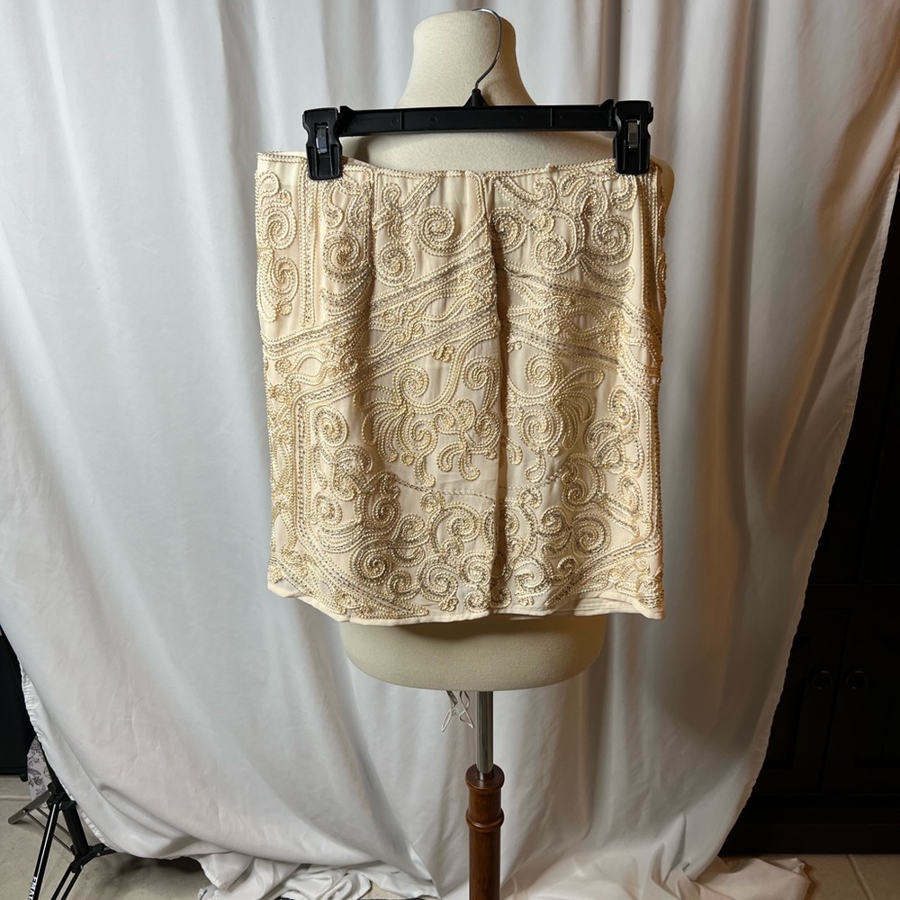 ✨ Verty Beaded Pencil Skirt | Ivory Champagne | Size M ✨ New with no tags